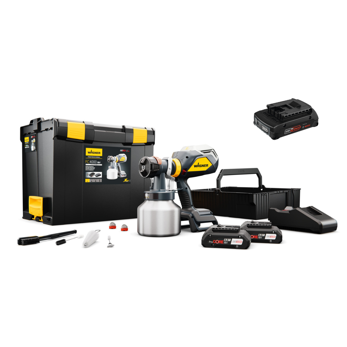 Wagner XVLP FinishControl 4000 18V Finespray Kit + Batterie supplémentaire dans un pack exclusif