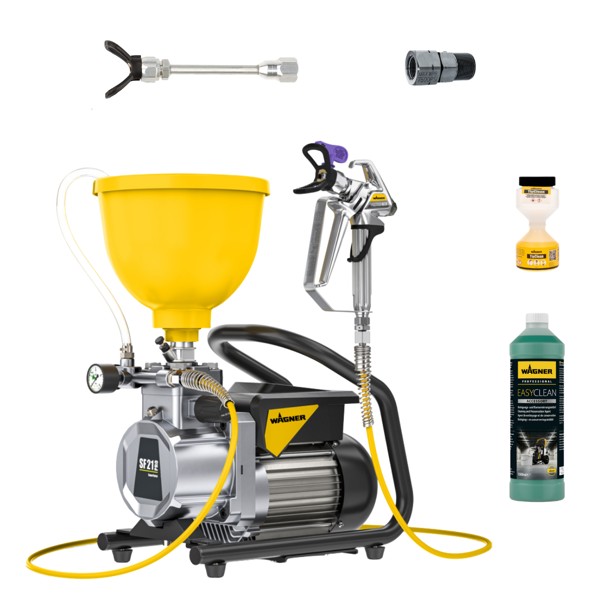 SuperFinish 21 Pro Airless Laque + Rallonge de buse 12,5cm + FlexTwist S + TipClean + EasyClean 