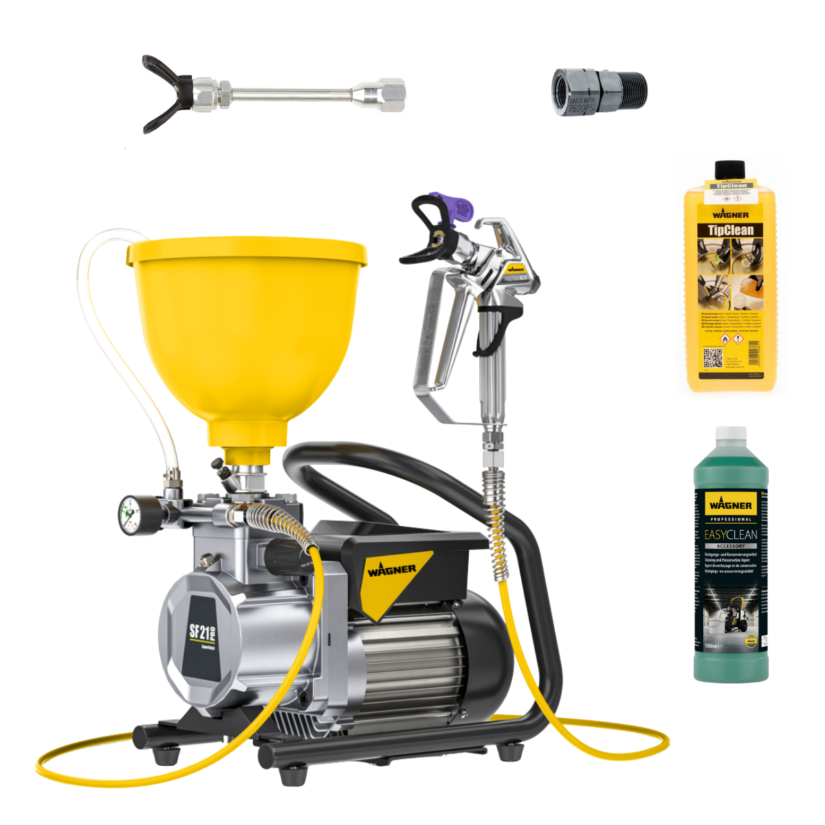 SuperFinish 21 Pro Airless Laque + Rallonge de buse 12,5cm + FlexTwist S + TipClean + EasyClean 