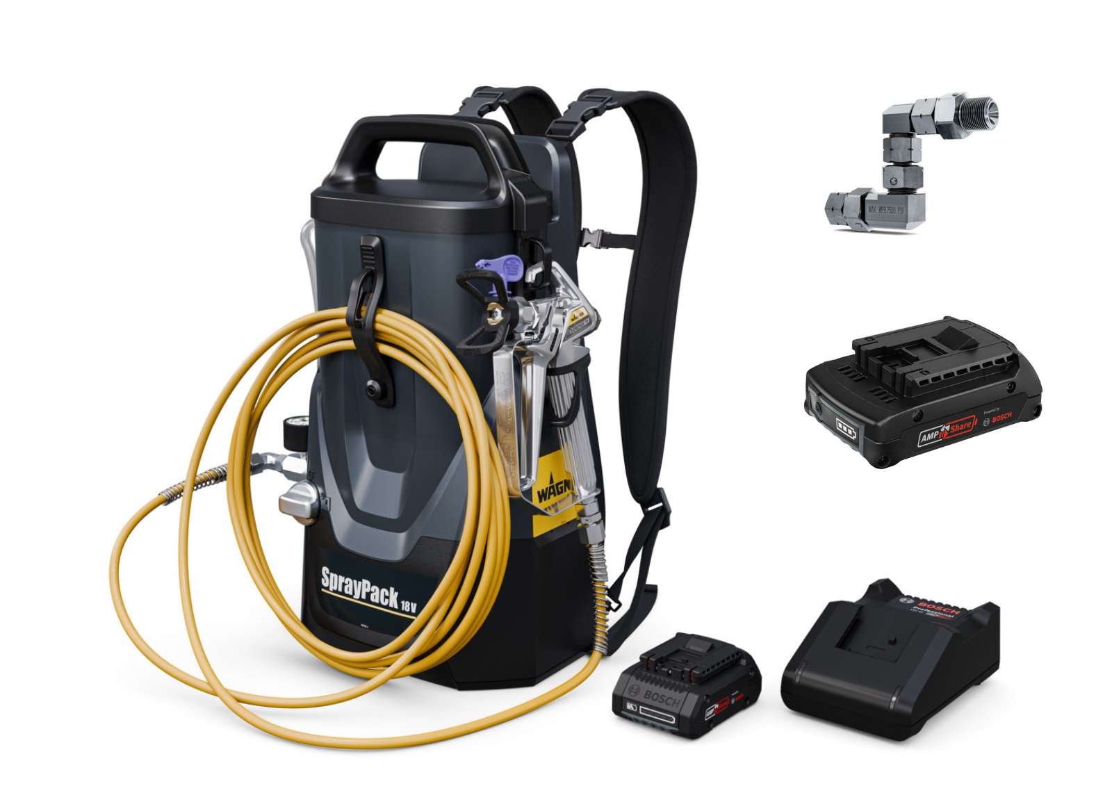 SprayPack 18V Kit + 2. Batterie Bosch AmpShare + FlexTwist Z