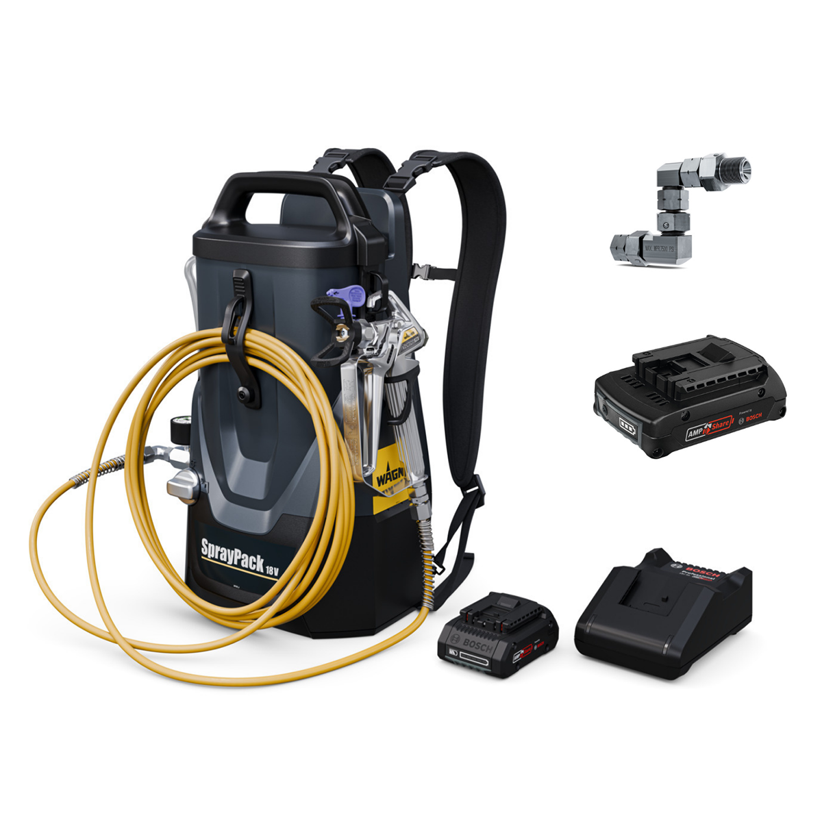 SprayPack 18V Kit + 2. Batterie Bosch AmpShare + FlexTwist Z